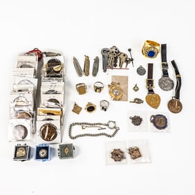 Men's Sterling & 10k "B" & Large Signet Ring FOBs+