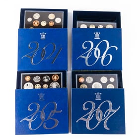 (4) United Kingdom 2004-2007 Proof Sets w Box