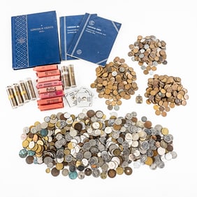 Collection of Assorted Wheat Cents & Foreign