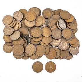 (100) UK Large Cent Pennys 1937-1951 George VI 1C