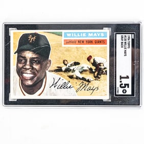 1956 Topps #130 Willie Mays Grey Back SGC 1.5