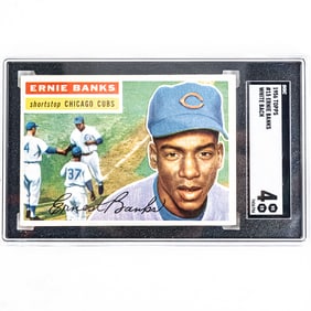 1956 Topps #15 Ernie Banks White Back SGC 4