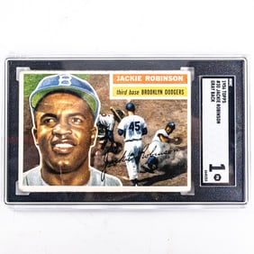 1956 Topps #30 Jackie Robinson Grey Back SGC 1