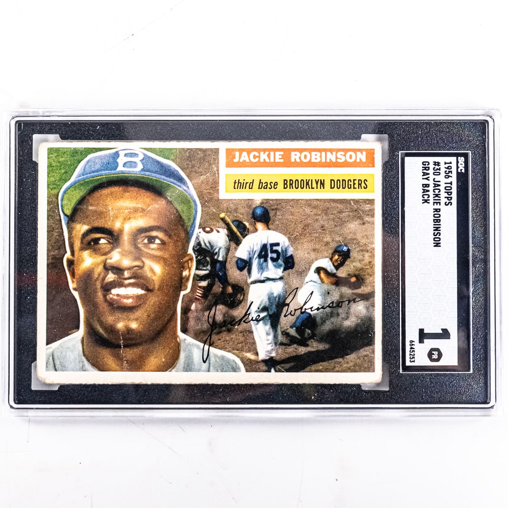 1956 Topps #30 Jackie Robinson Grey Back SGC 1 (1 of 2)