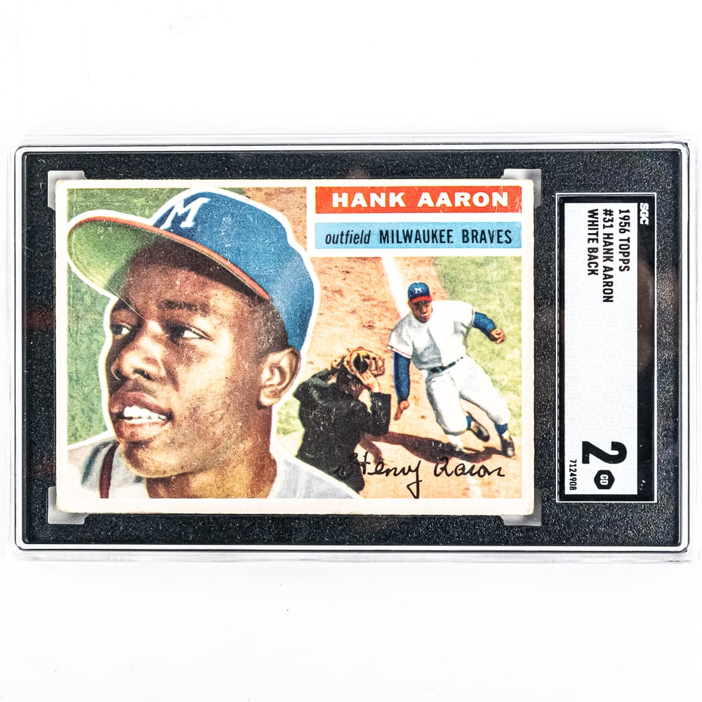 1956 Topps #31 Hank Aaron White Back SGC 2 (1 of 2)