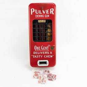 Coin Op "Pulver" Yellow Kid Gum Vending Machine