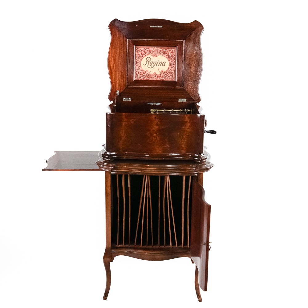 Regina 15 1/2" Music Box w/ Disc Storage Cabinet (1 of 11)