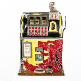 Mills 5 Cent "Wolf Head" Slot Machine