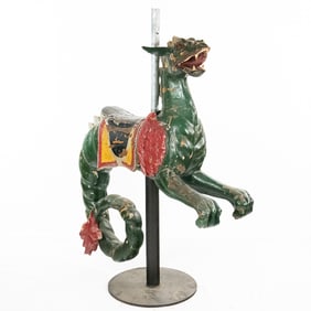 Heyn Sea Monster Carved Wood Carousel Figure