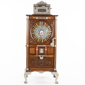 Mills 5 Cent "Dewey" Jackpot Upright Slot Machine