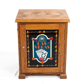 Contemporary Wood Light Up Slot Machine Stand