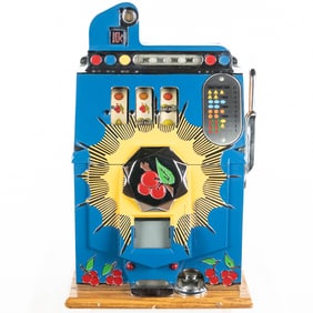 Mills Bursting Cherry 10 Cent Slot Machine w/Key