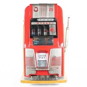 Mills 25 Cent High Top Slot Machine w/Key