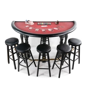 Blackjack Table and 6 Stools