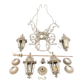 Large Hanging,Ornate,Iron Exterior Chandelier Pts