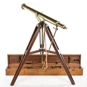 Negretti & Zambra Brass Telescope Tripod & Case