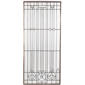 Art Deco Framed Leaded Glass Window