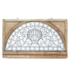 Arched Leaded Glass Transom Window
