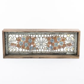 Outstanding Framed Stained, Leaded Glass Transom