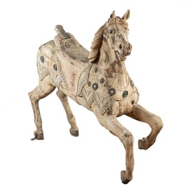 Vintage Heyn Carved Wood Carousel Horse