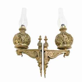 Pair of Highly Detailed Brass Sconces