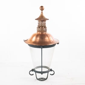 Large Copper Top Gas Street Light