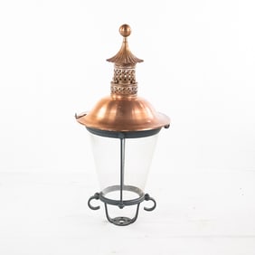 Large Copper Top Gas Street Light