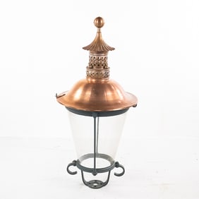 Large Copper Top Gas Street Light
