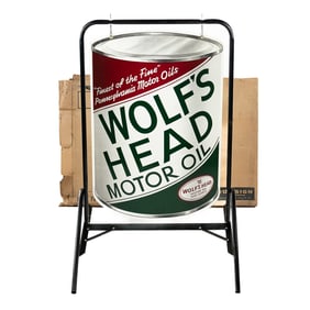 N.O.S. Wolf's Head Free Standing Sign
