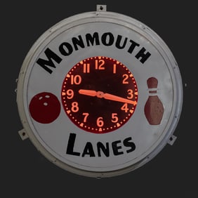 Lrg Circular Vintage Neon Advertising Clock