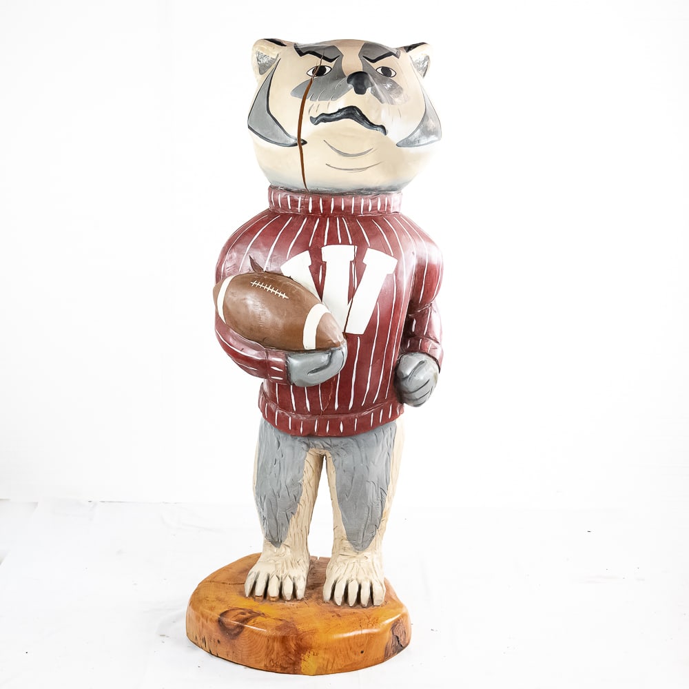 Bucky the Badger Wood Statue