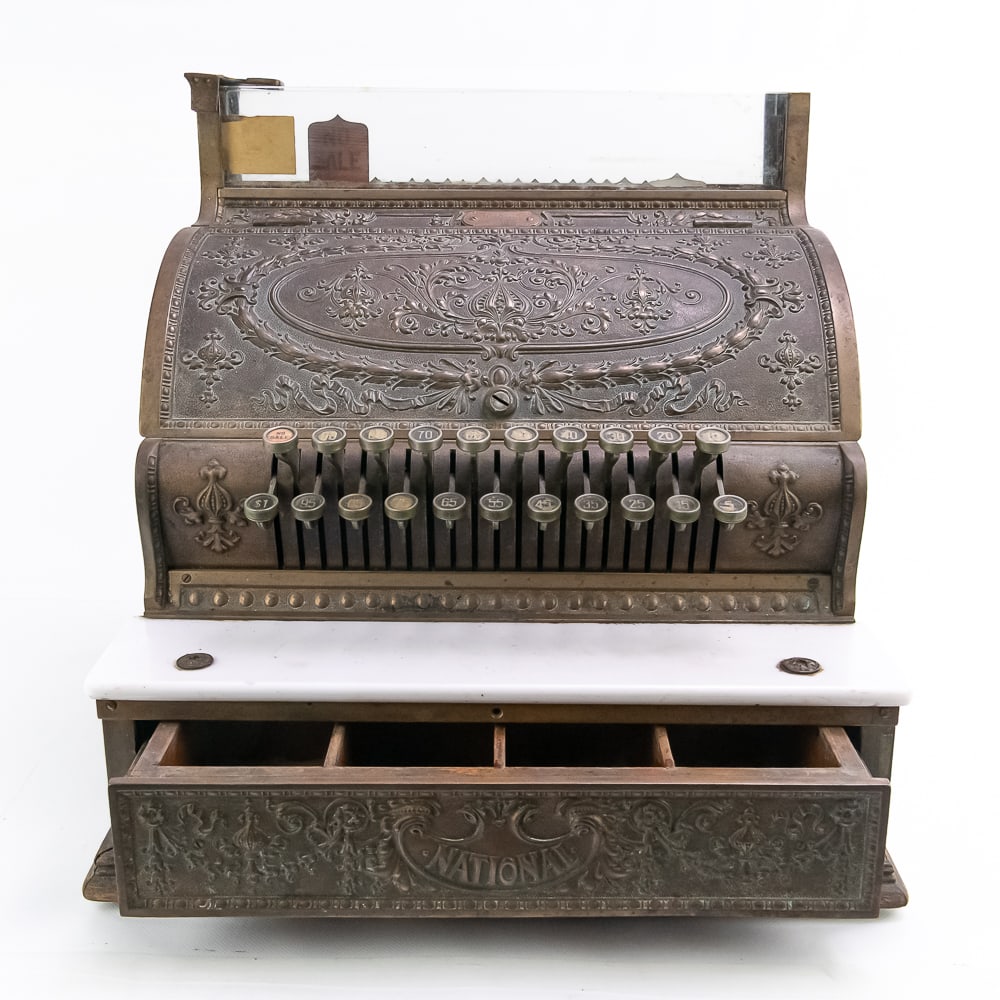 Ncr Model 2114 1906 Digital Brass Cash Register