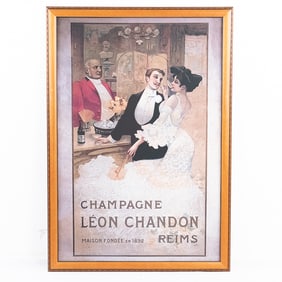 Framed Champagne Leon Chandon Advertisement
