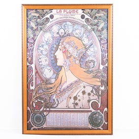 Framed La Plume Zodiac Canvass Advertisement