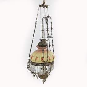Victorian Ornate Hanging Oil Light, Lamp