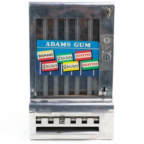 Coin Op "Adams" One Cent 6 Selection Gum Vendor