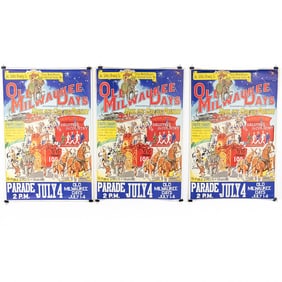 (3) 1966 Old Milwaukee Days 4th of July Posters