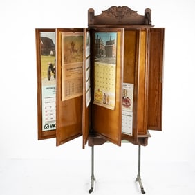 1800s Very Unusual Oak Display Cabinet