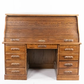 Grand Oak Roll-Top Desk