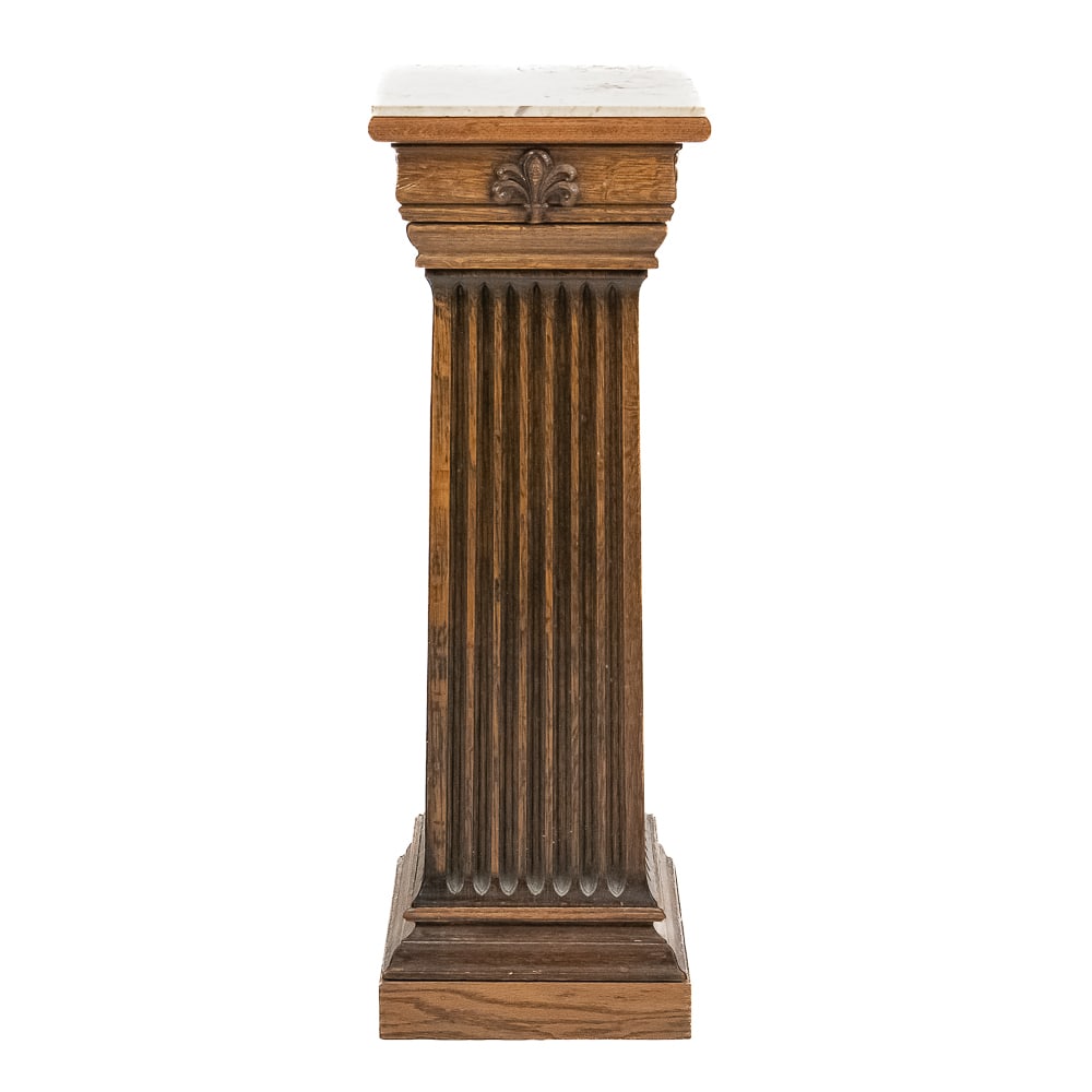 Victorian Quarter Sawn Oak Pedestal (1 of 10)