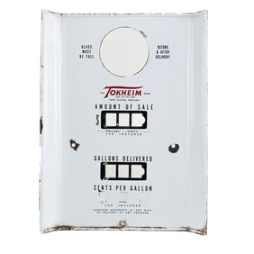 Tokheim Gas Pump Front (Price) Porcelain Shield