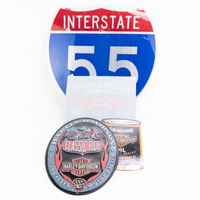 (4) Assorted Contemporary HD & Interstate Signs