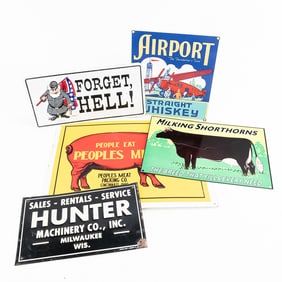 (5) Contemporary Misc. Advertising Metal Sign