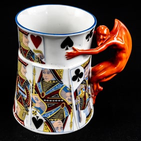 Royal Bayreuth Devil & Playing Cards Mug