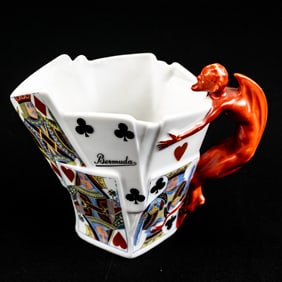 Royal Bayreuth Devil & Playing Cards Pitcher