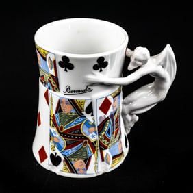 Royal Bayreuth Devil & Playing Cards Mug