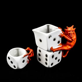 Royal Bayreuth Devil & Dice Demitasse Cup, Tea Cup