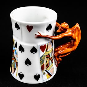 Royal Bayreuth Devil & Playing Cards Mug
