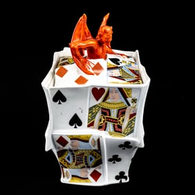 Royal Bayreuth Devil & Playing Cards Humidor