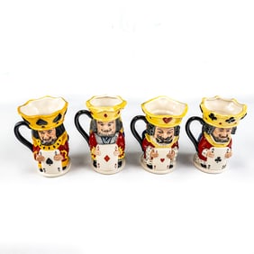 Royal Doulton King & Queen Card Mugs Set